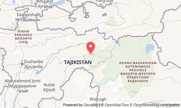 Carte du point de départ (38.86100, 71.27610)