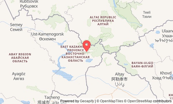 Carte du point de départ (49.17653, 85.60596)