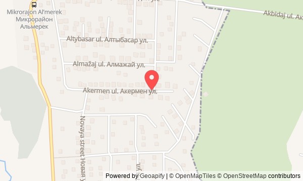 Carte du point de départ (43.37249, 77.00995)